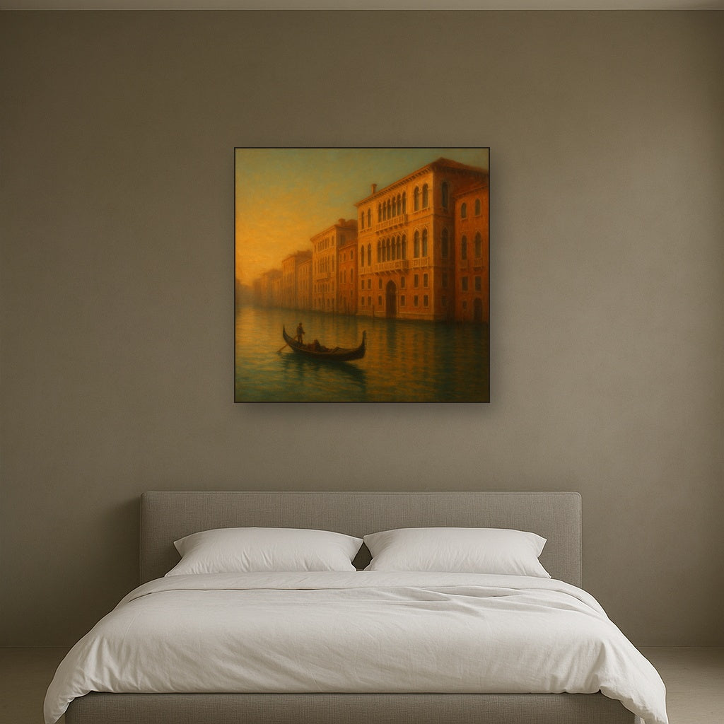 Venetian Canal Palaces at Golden Hour No. 23 Oil Painting - View 3