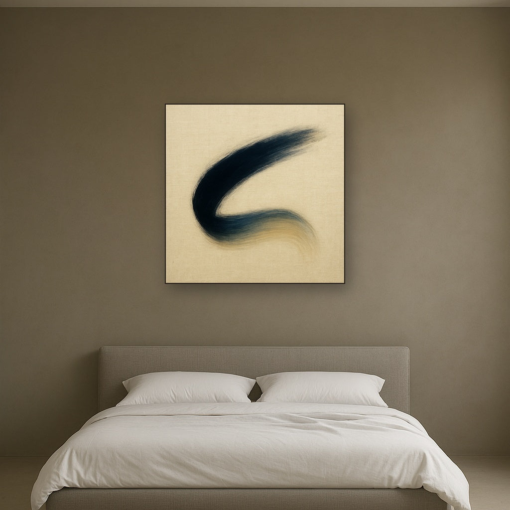 Monochrome Brushstroke Void No. 5 - Modern Fine Art Oil Painting - View 3