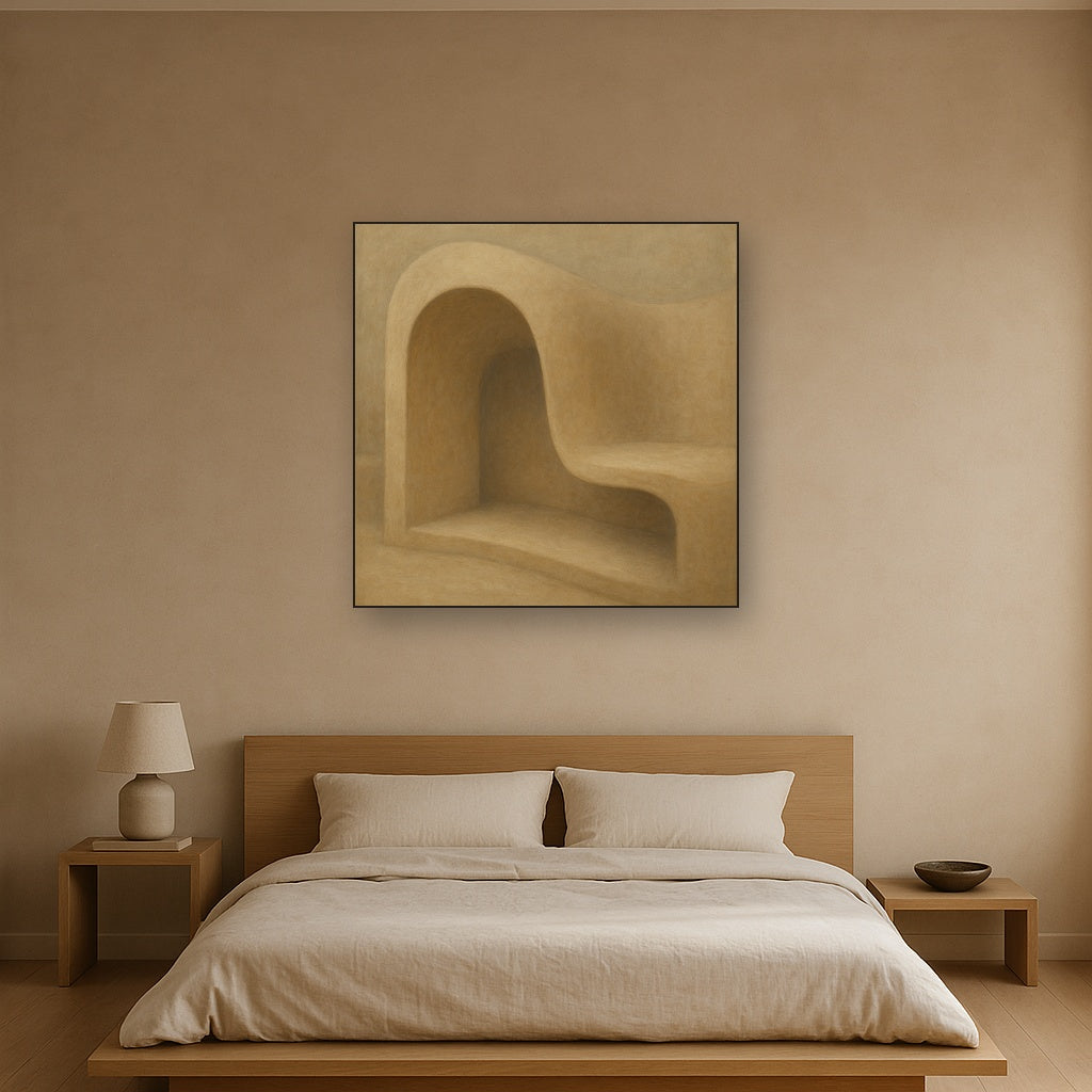 Soft Architectural Curve in Desert Bone No. 12 Oil Painting - View 3