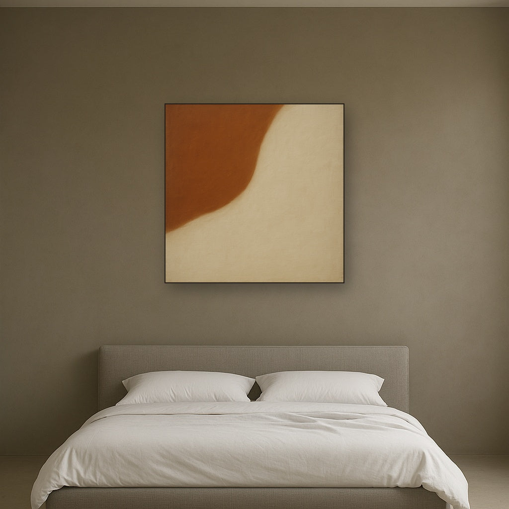 Burnt Umber & Greige Duet No. 7 - Modern Fine Art Oil Painting - View 3