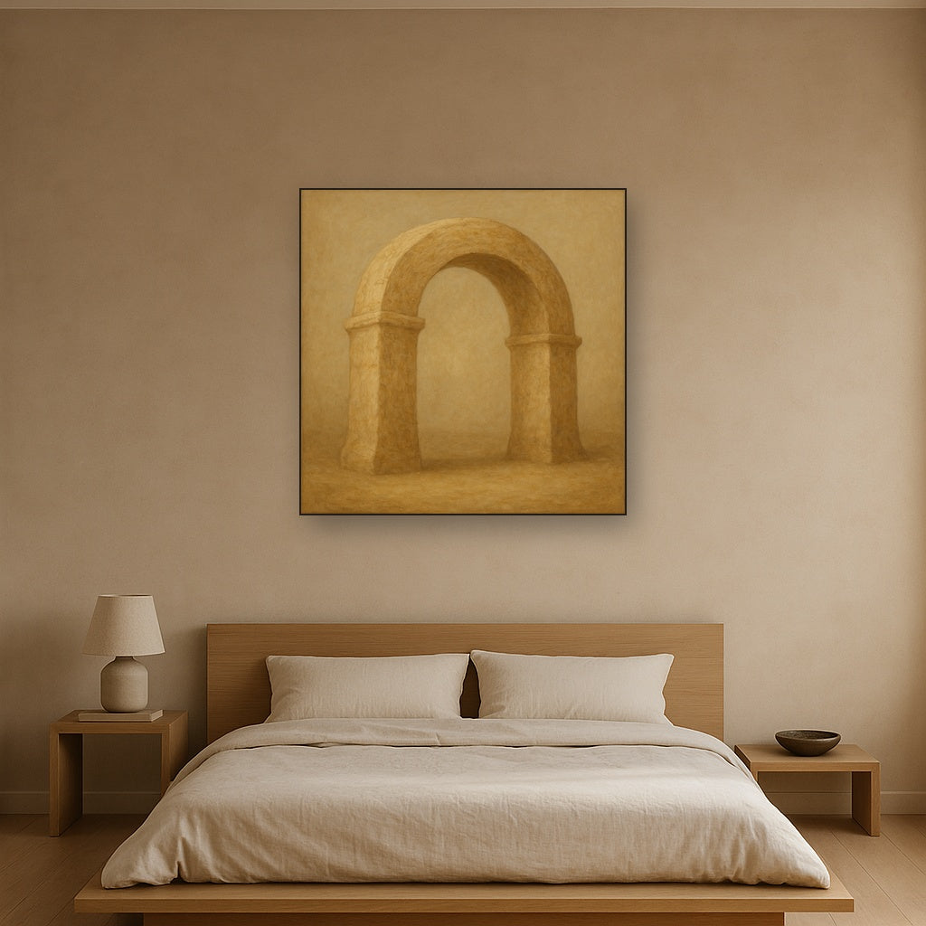 Travertine Stone Arch & Earth Tones No. 12 Oil Painting - View 3