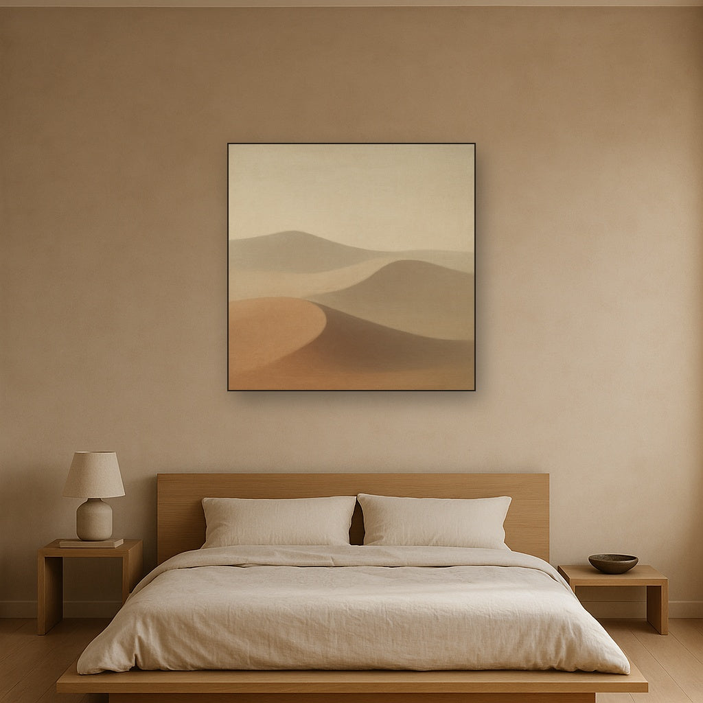 Muted Desert Dune Geometry No. 8 - Modern Fine Art Oil Painting - View 3