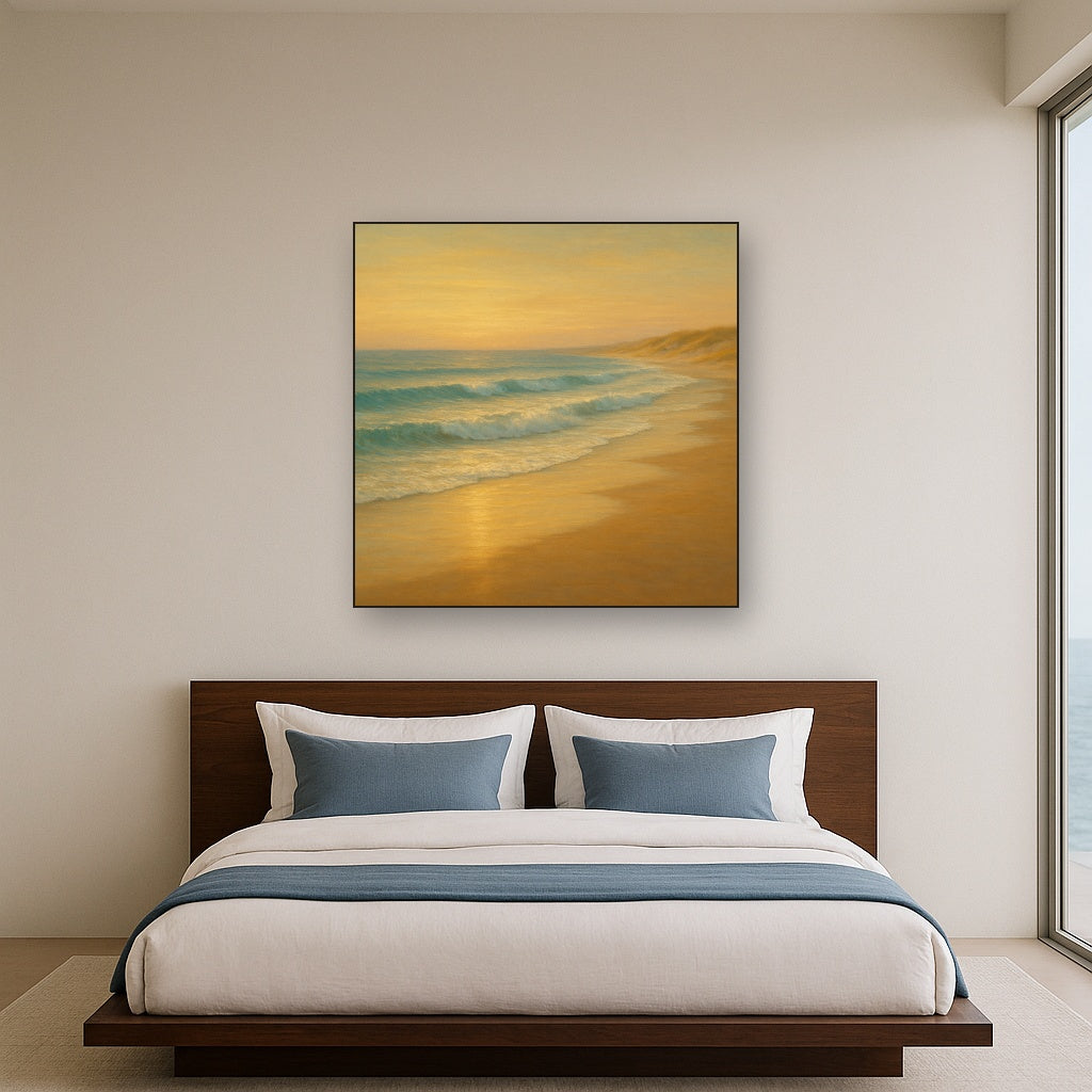 Gentle Breaking Waves & Wet Beach Reflection No. 10 Oil Painting - View 3