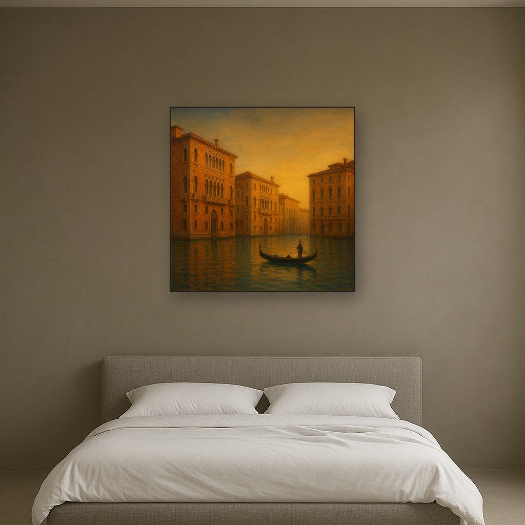 Venetian Canal Palaces at Golden Hour No. 12 Oil Painting - View 3
