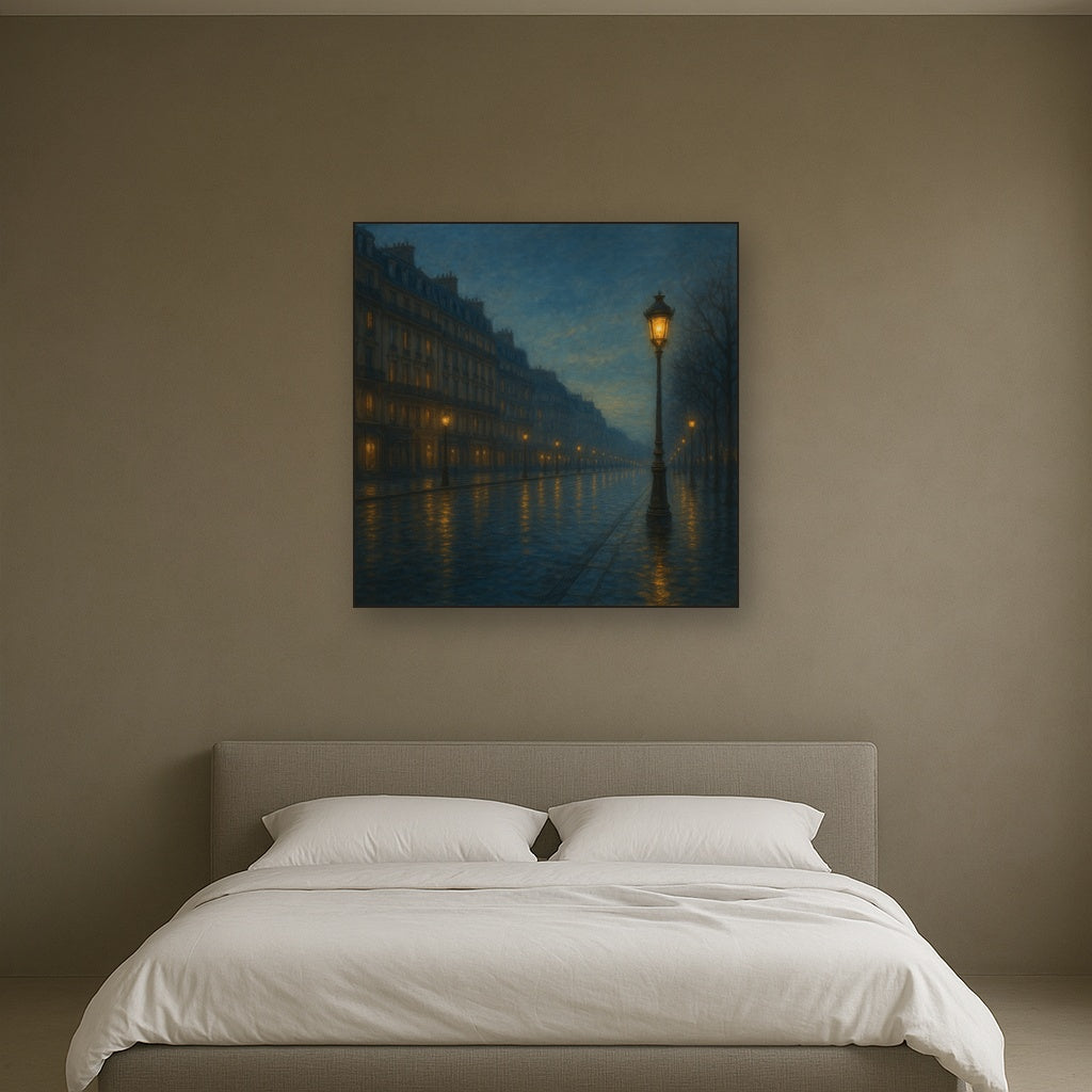 Rainy Parisian Boulevard at Twilight No. 13 Oil Painting - View 3