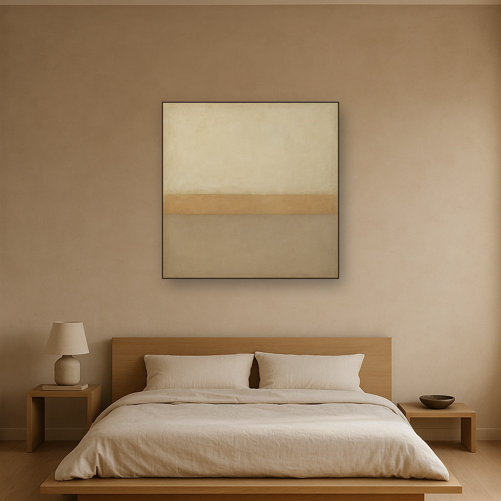 Aged Plaster & Sand Horizon No. 2 - Modern Fine Art Oil Painting - View 3