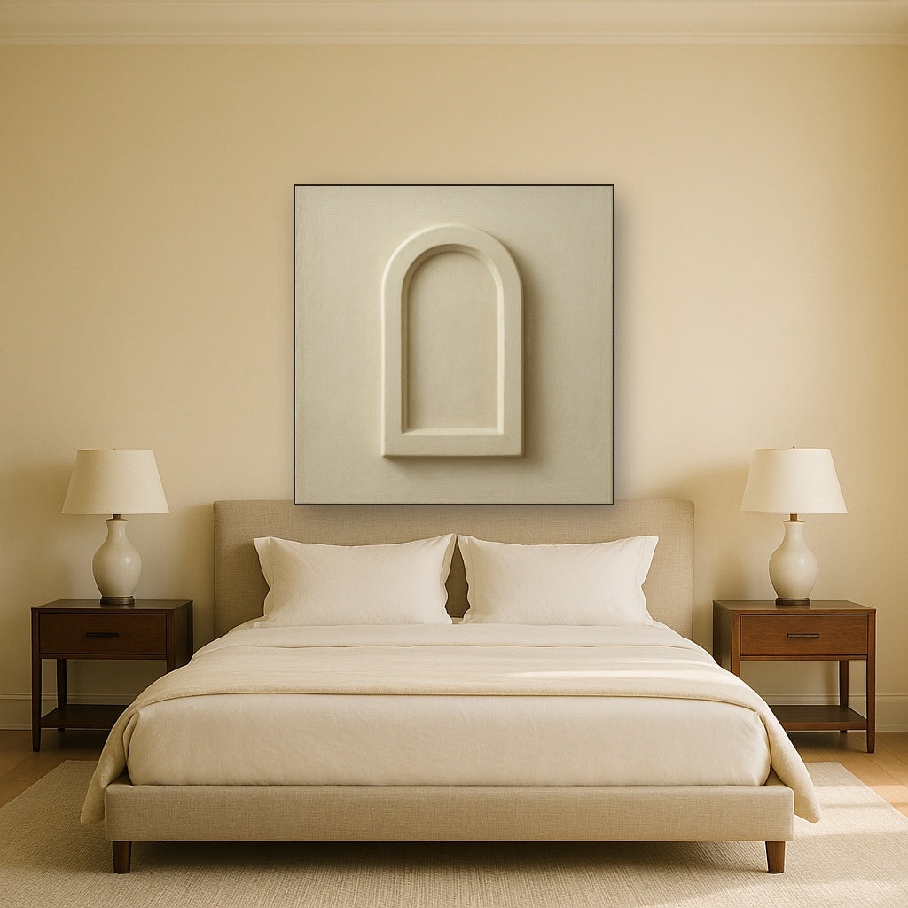 Textured Monolithic Plaster Arch No. 9 - Modern Fine Art Oil Painting - View 3