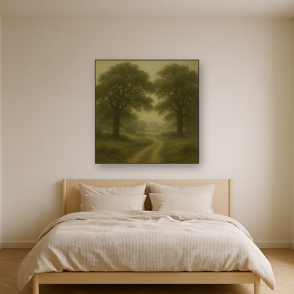 Misty English Countryside Lane No. 5 Oil Painting - View 3