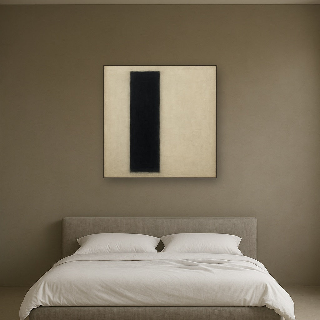 Deep Charcoal & Bone Monolith No. 1 - Modern Fine Art Oil Painting - View 3