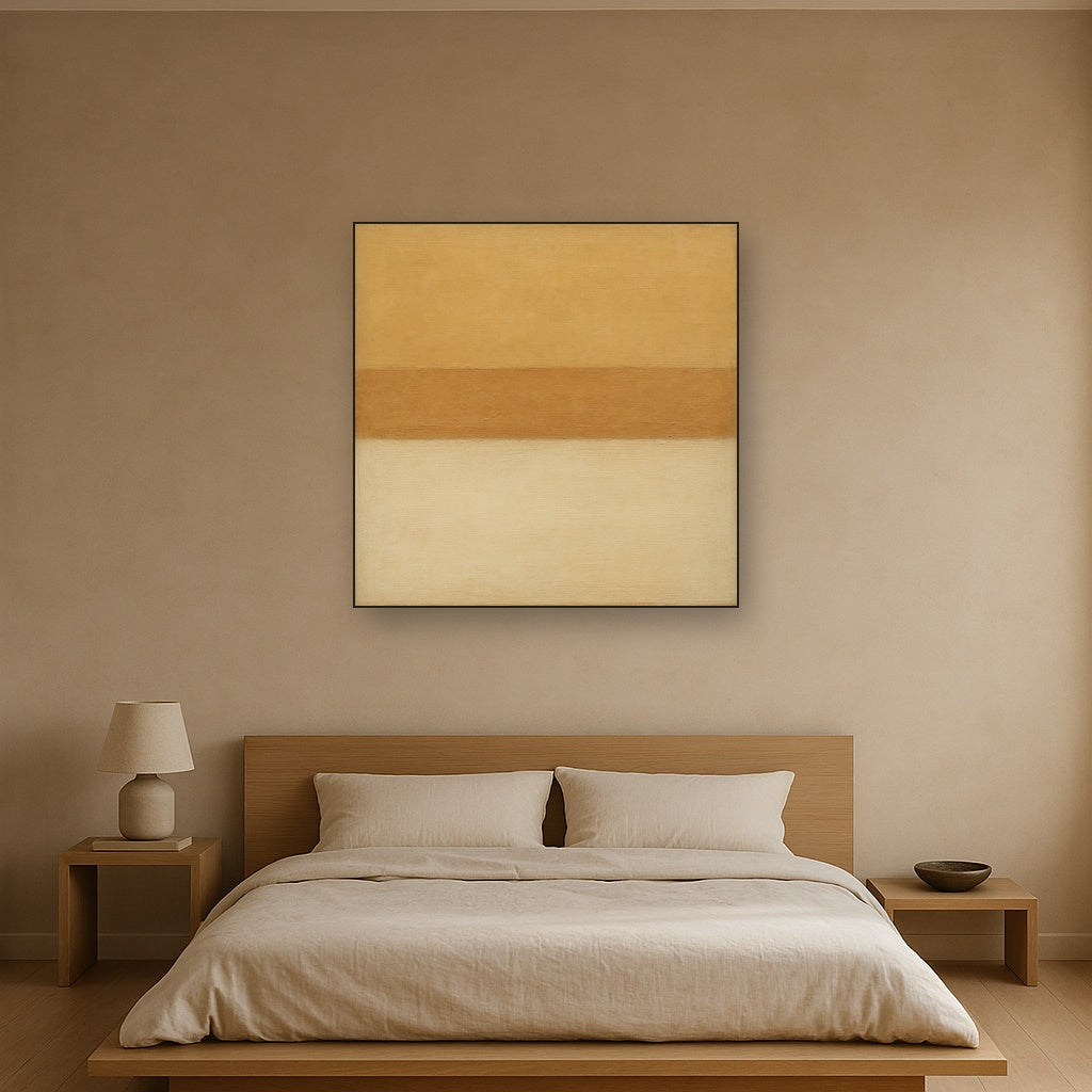 Aged Plaster & Sand Horizon No. 2 - Modern Fine Art Oil Painting - View 3