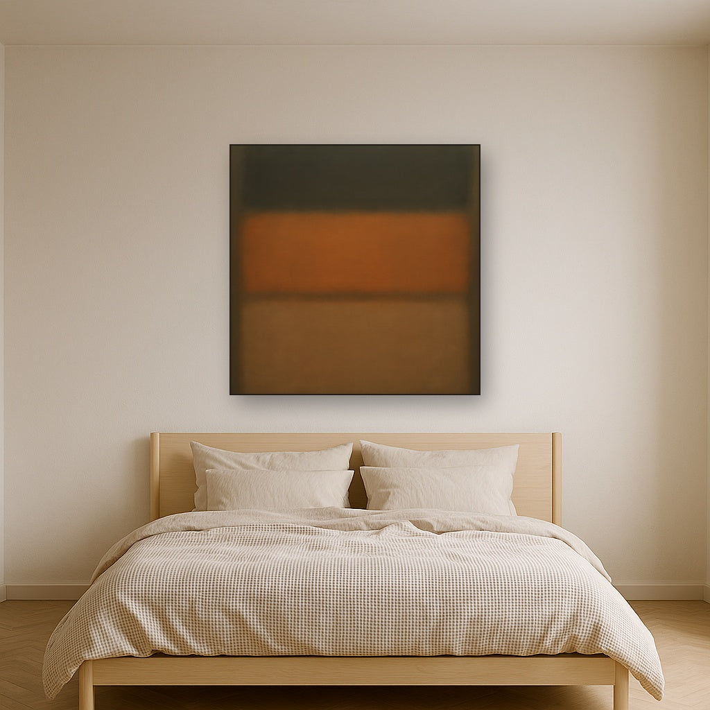 Charcoal Slate & Burnished Copper Horizon No. 28 Oil Painting - View 3