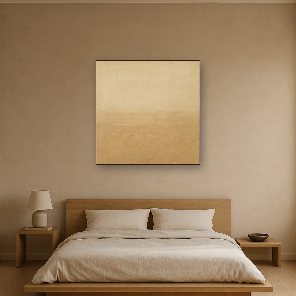 Earthy Raw Linen Texture Field No. 4 - Modern Fine Art Oil Painting - View 3