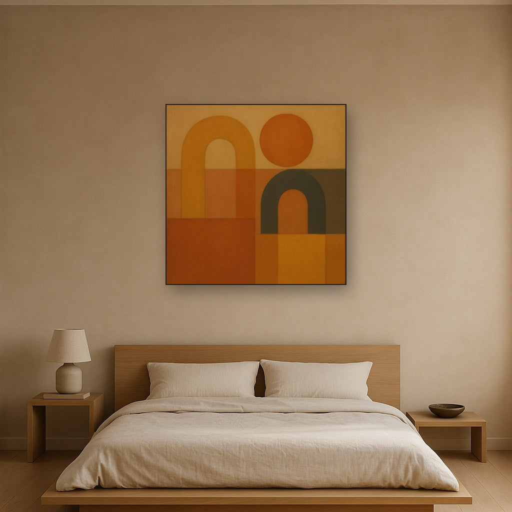 Arch & Circle Equilibrium in Warm Earth Tones No. 24 Oil Painting - View 3