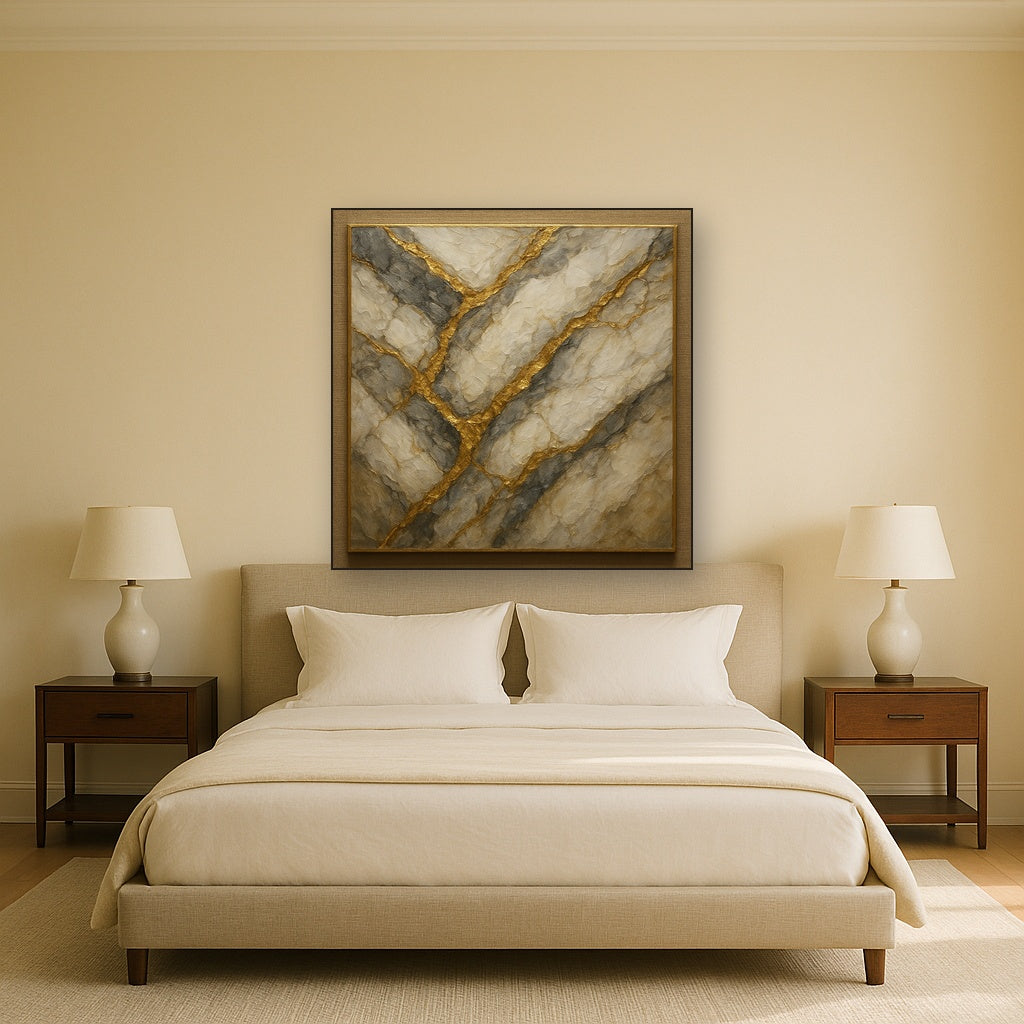 Imperial Marble with Gold Veining Luxury Oil Painting - View 3