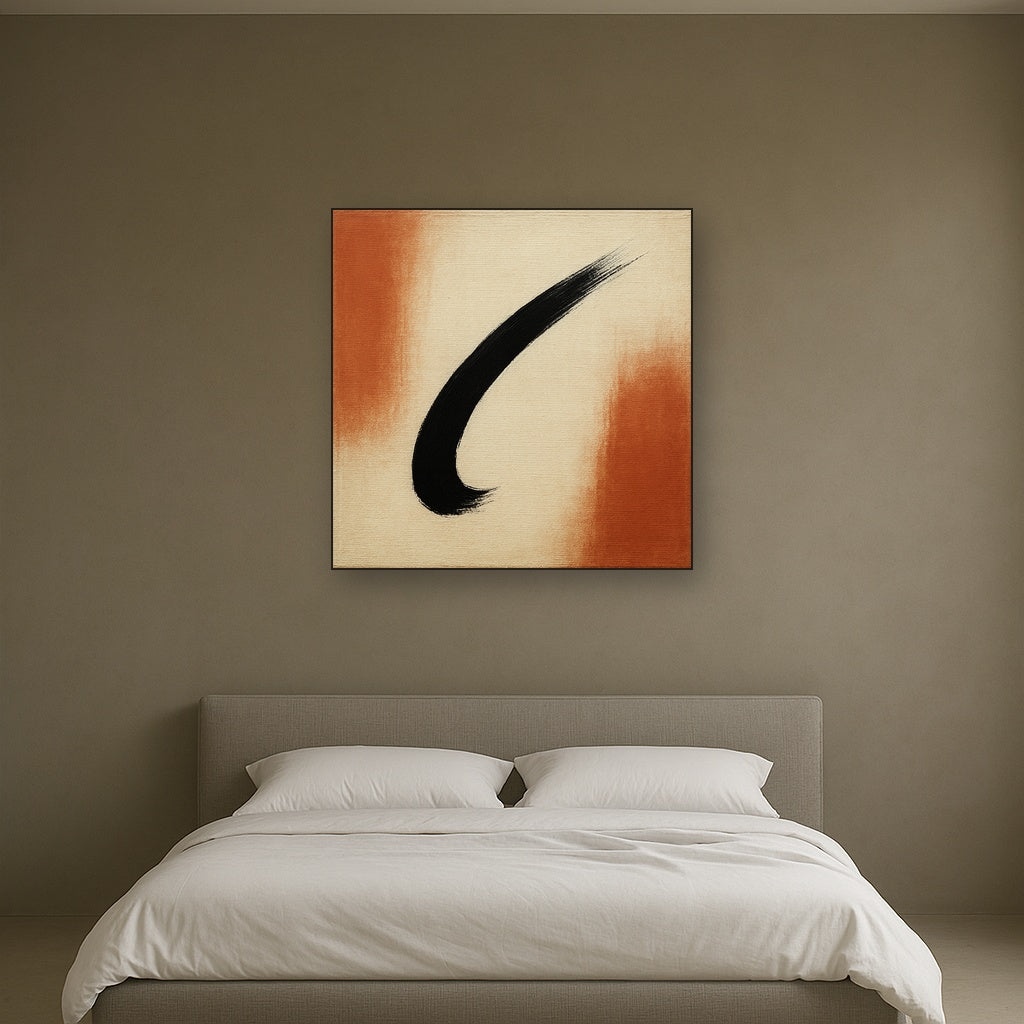 Monochrome Brushstroke Void No. 5 - Modern Fine Art Oil Painting - View 3