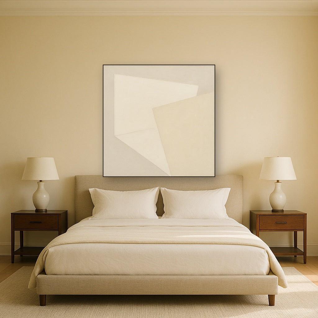 Architectural Stucco Geometry No. 3 - Modern Fine Art Oil Painting - View 3