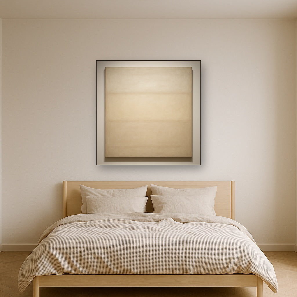 Oatmeal White & Pale Alabaster Monochrome Study No. 28 Oil Painting - View 3