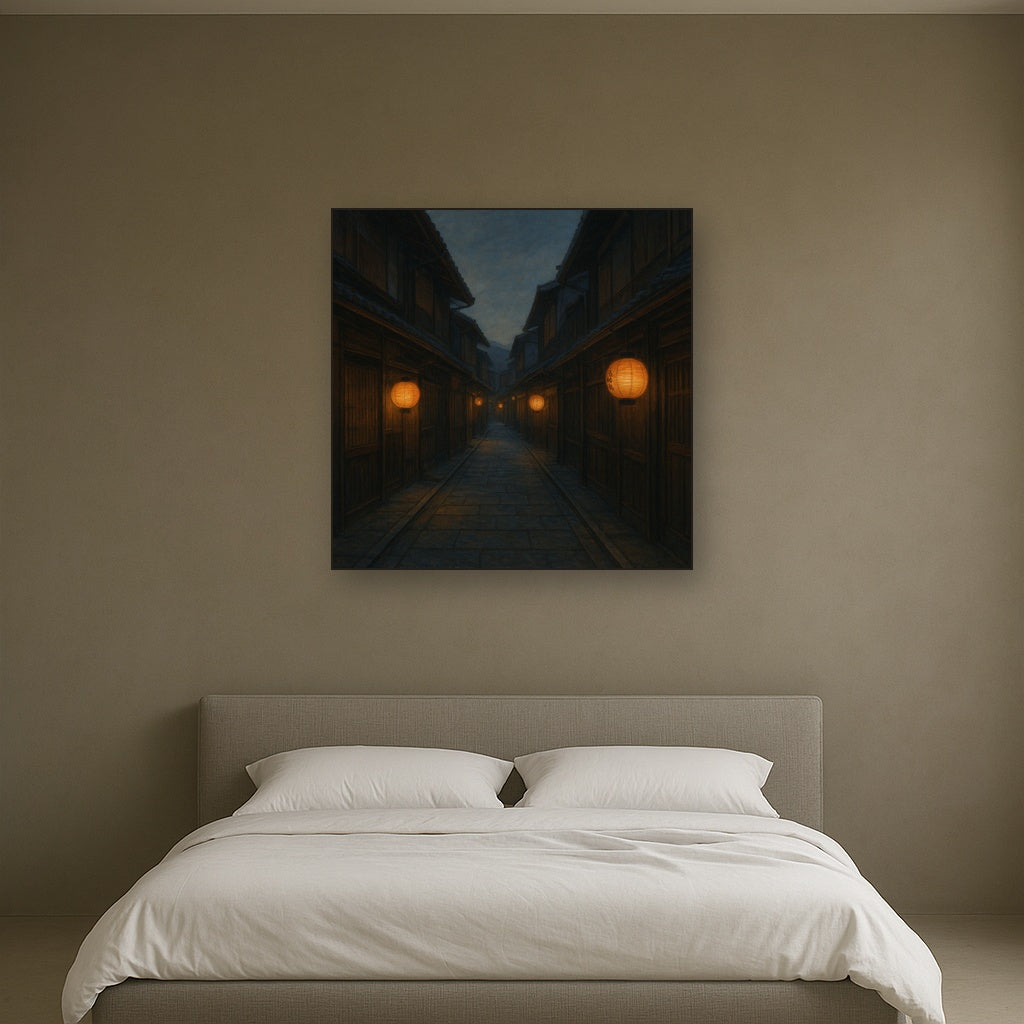 Old Kyoto Gion Alley in Soft Lantern Light No. 14 Oil Painting - View 3