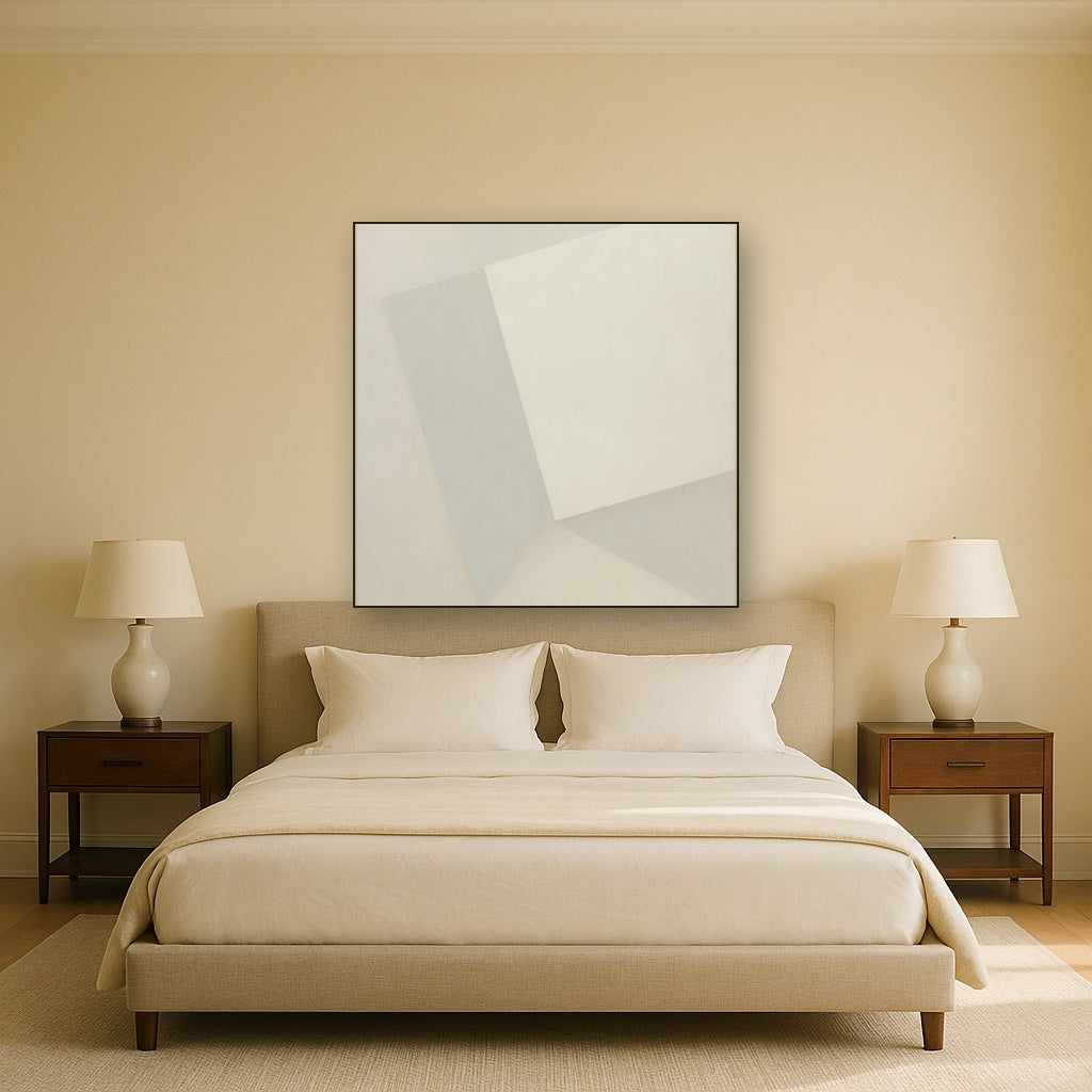Architectural Stucco Geometry No. 3 - Modern Fine Art Oil Painting - View 3