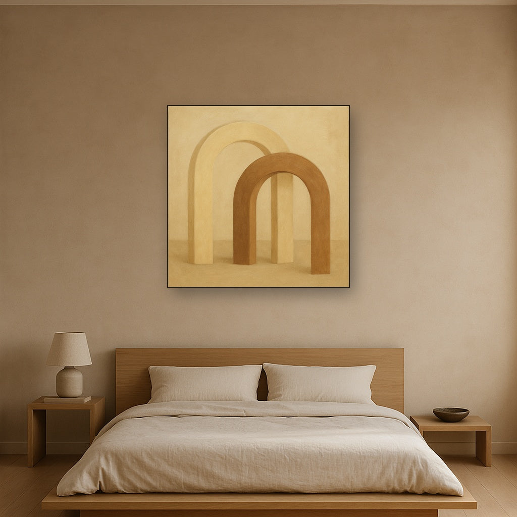 Minimalist Japandi Archways No. 10 - Modern Fine Art Oil Painting - View 3