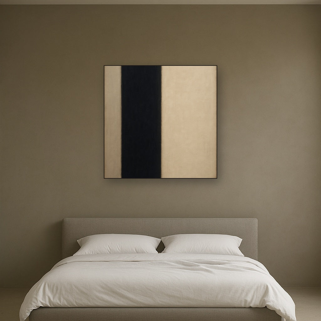 Deep Charcoal & Bone Monolith No. 1 - Modern Fine Art Oil Painting - View 3