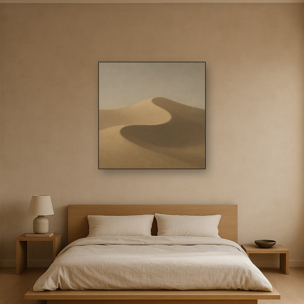 Muted Desert Dune Geometry No. 8 - Modern Fine Art Oil Painting - View 3