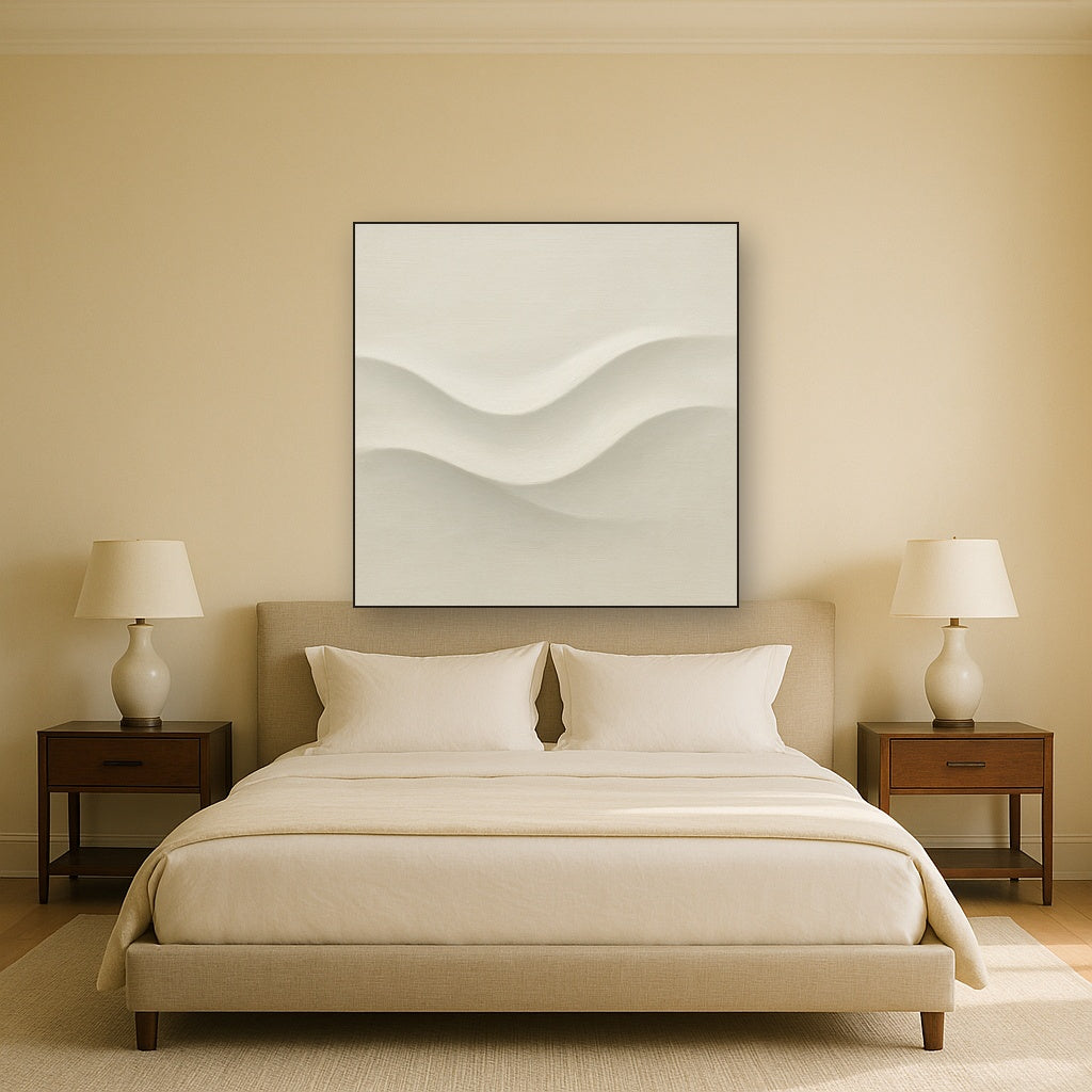 Monochrome Wave Relief No. 2 - Modern Fine Art Oil Painting - View 3