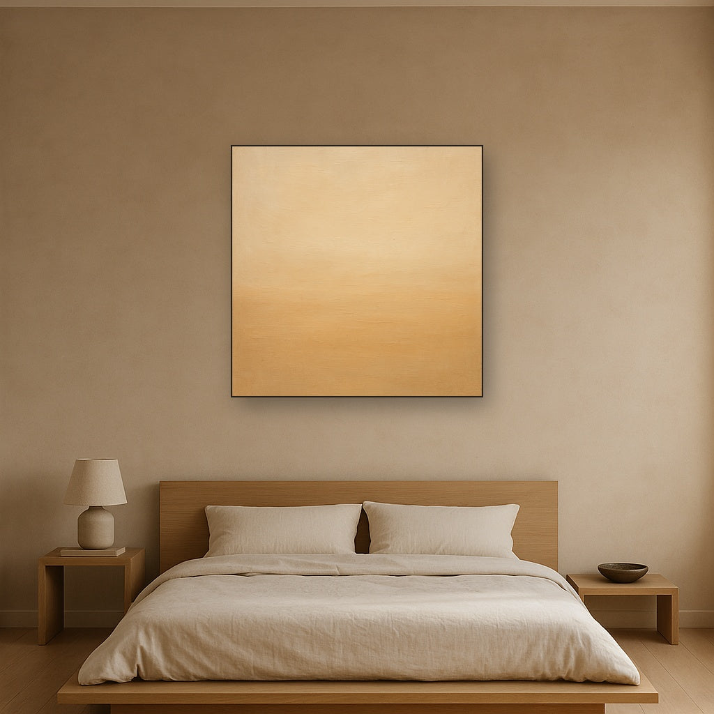 Earthy Raw Linen Texture Field No. 4 - Modern Fine Art Oil Painting - View 3