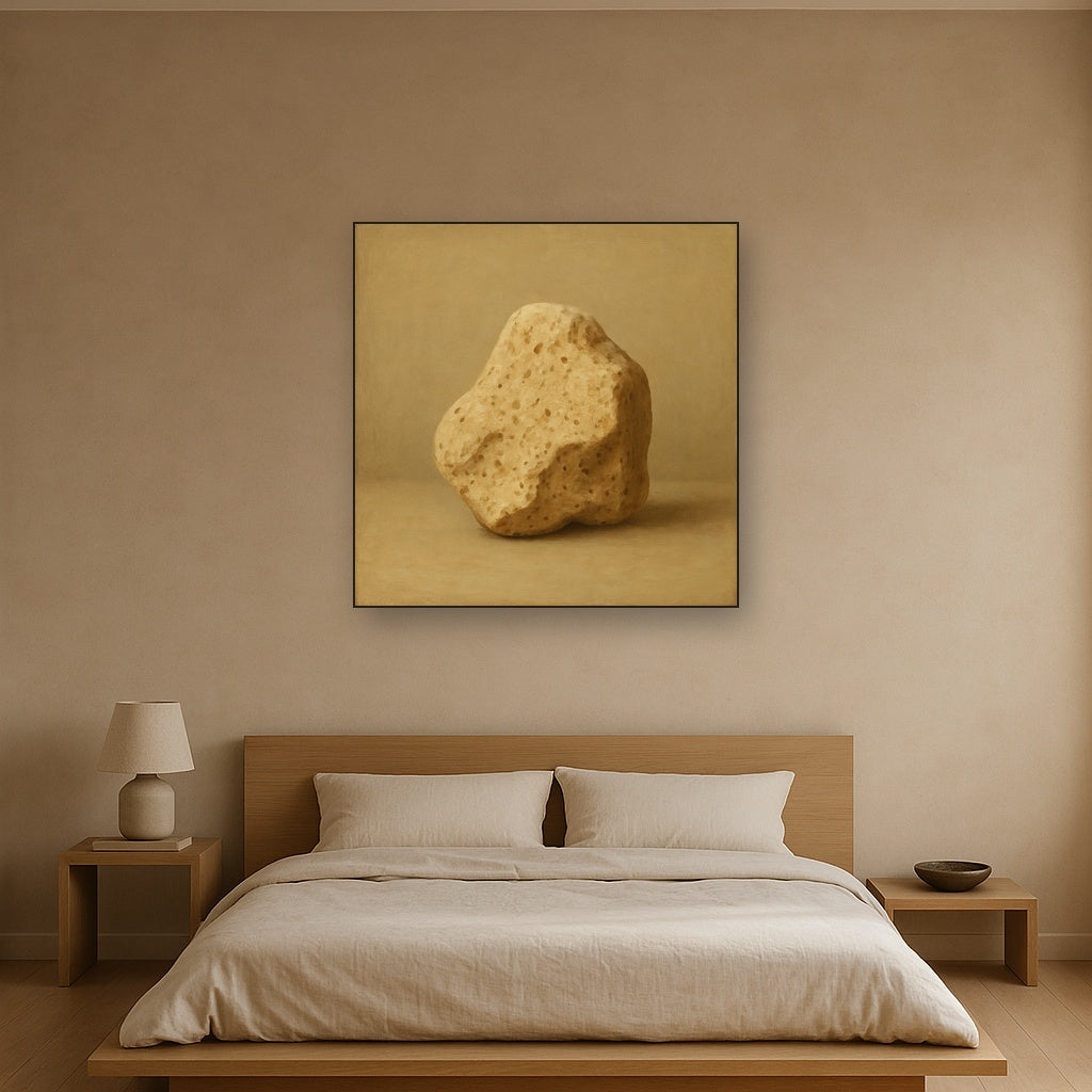 Zen Stone & Warm Grey Void No. 5 - Modern Fine Art Oil Painting - View 3