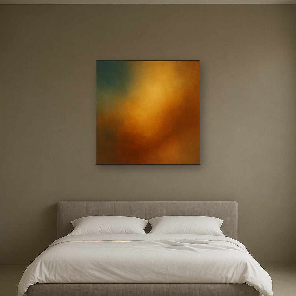 Deep Topaz & Spiced Terracotta Glow No. 11 Oil Painting - View 3