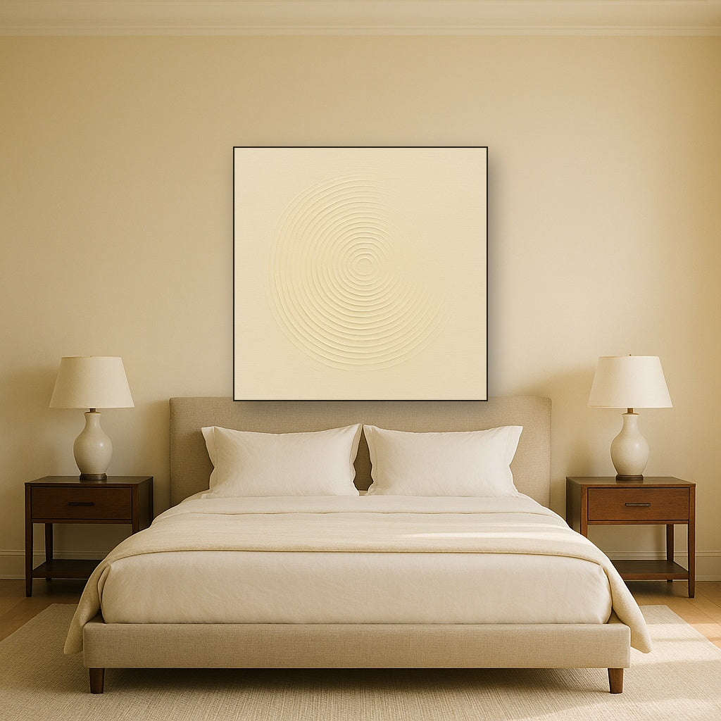 Radial Sunburst Plaster Ridge No. 5 - Modern Fine Art Oil Painting - View 3