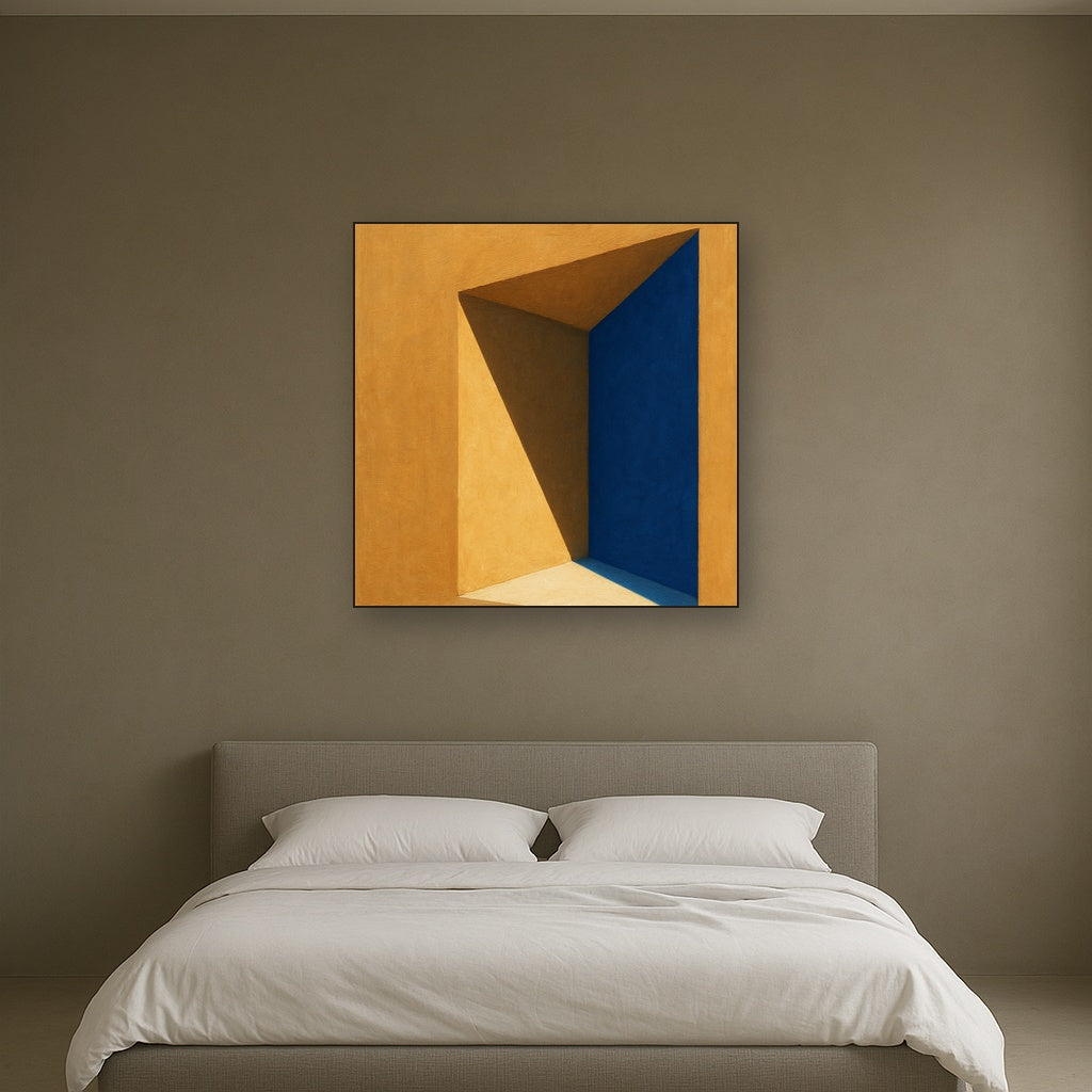 Sun & Shadow Architectural Facade Geometry No. 3 Fine Art Oil Painting - View 3