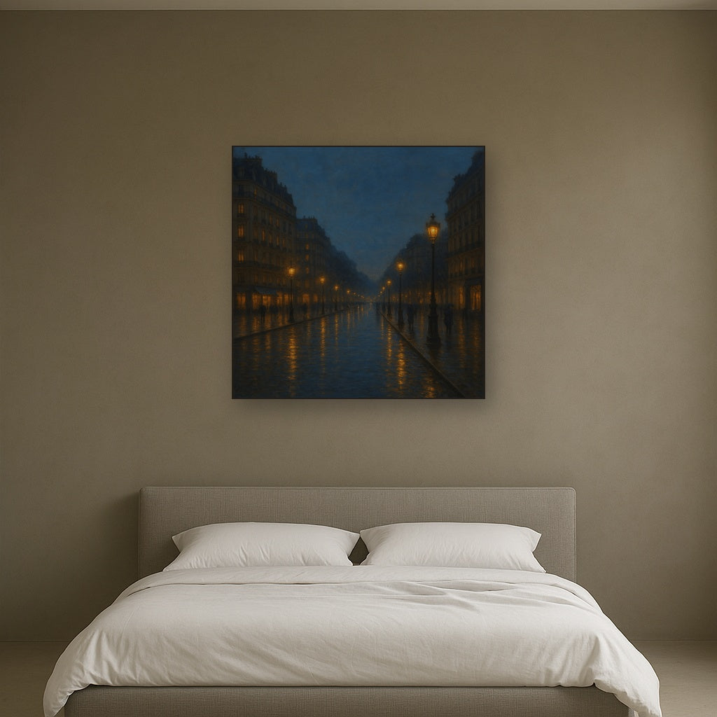Rainy Parisian Boulevard at Twilight No. 5 Oil Painting - View 3