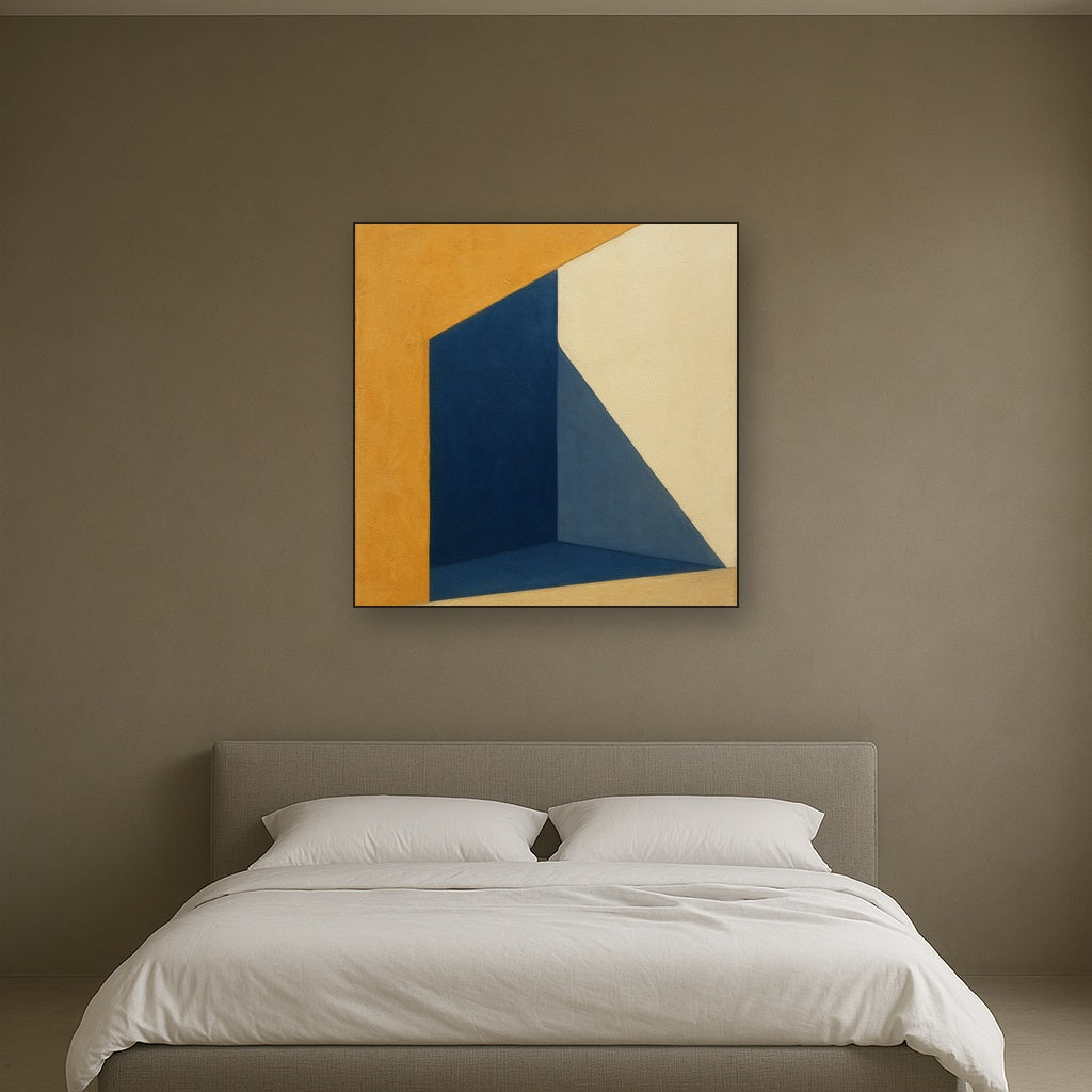 Sun & Shadow Architectural Facade Geometry No. 4 Fine Art Oil Painting - View 3