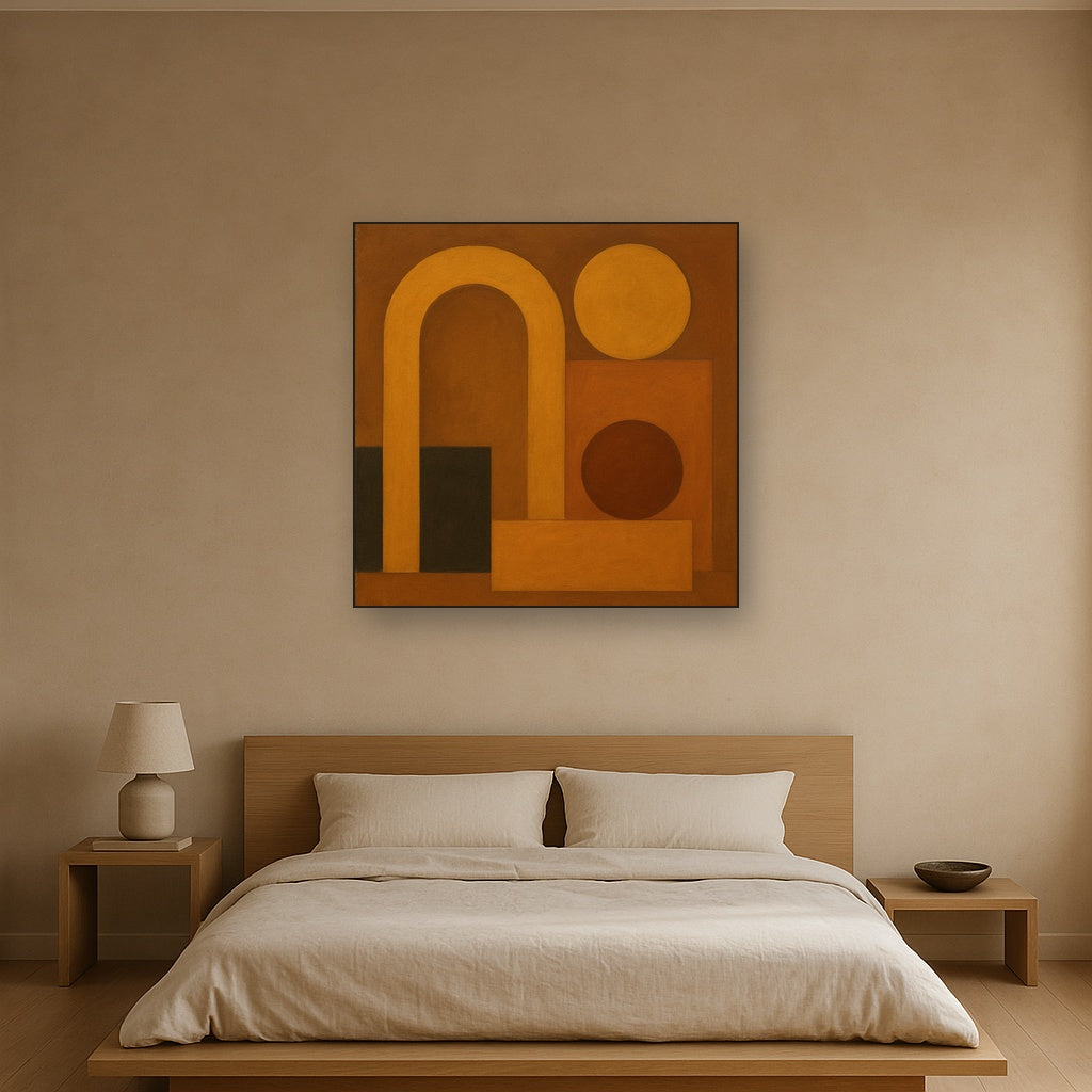 Arch & Circle Equilibrium in Warm Earth Tones No. 20 Oil Painting - View 3