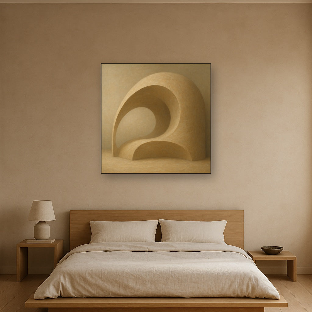 Soft Architectural Curve in Desert Bone No. 18 Oil Painting - View 3