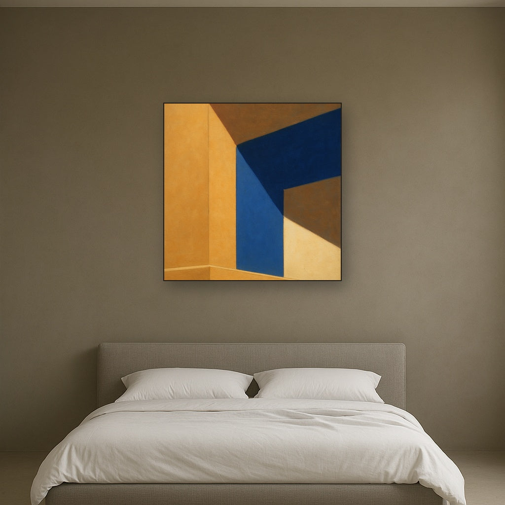 Sun & Shadow Architectural Facade Geometry No. 7 Fine Art Oil Painting - View 3