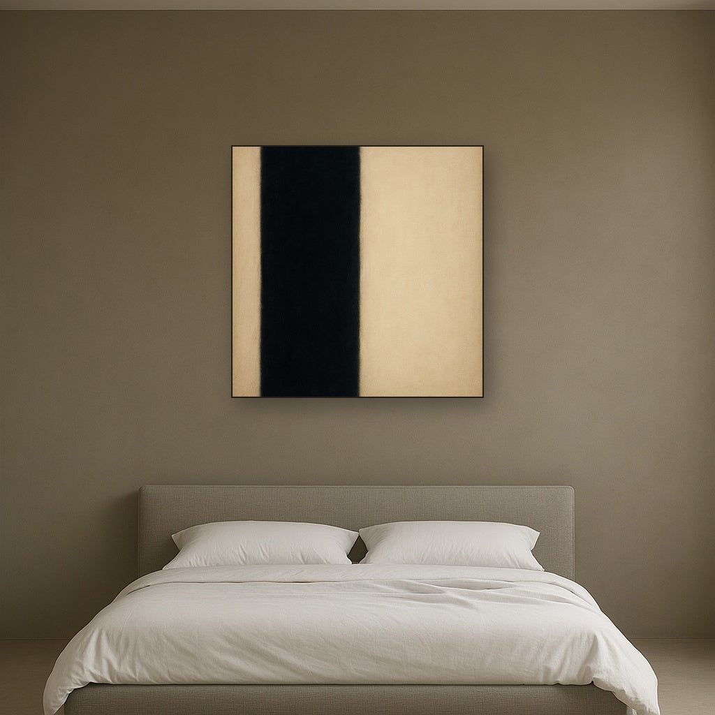 Deep Charcoal & Bone Monolith No. 1 - Modern Fine Art Oil Painting - View 3