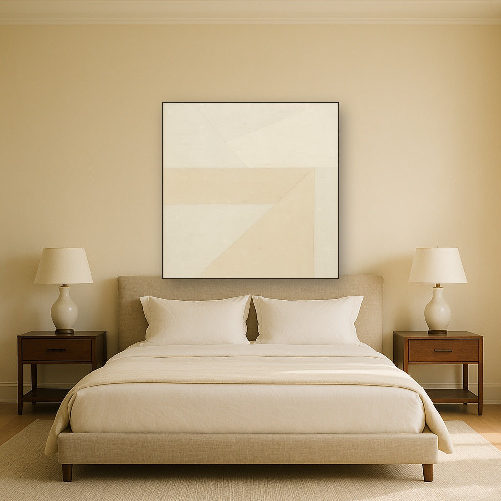 Architectural Stucco Geometry No. 3 - Modern Fine Art Oil Painting - View 3