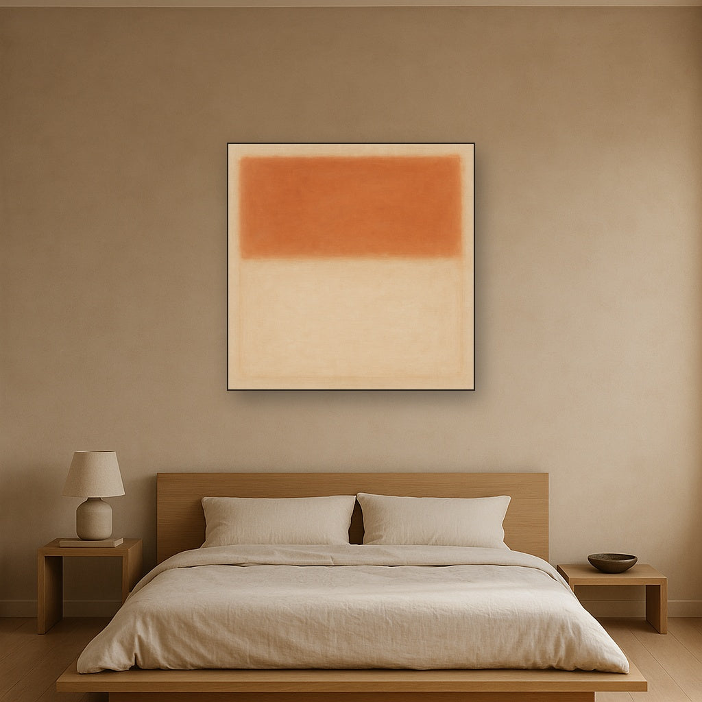 Terracotta & Greige Earth Bands No. 6 - Modern Fine Art Oil Painting - View 3