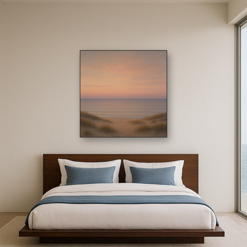 Pastel Dusk Horizon over Calm Atlantic Waters Oil Painting - View 3
