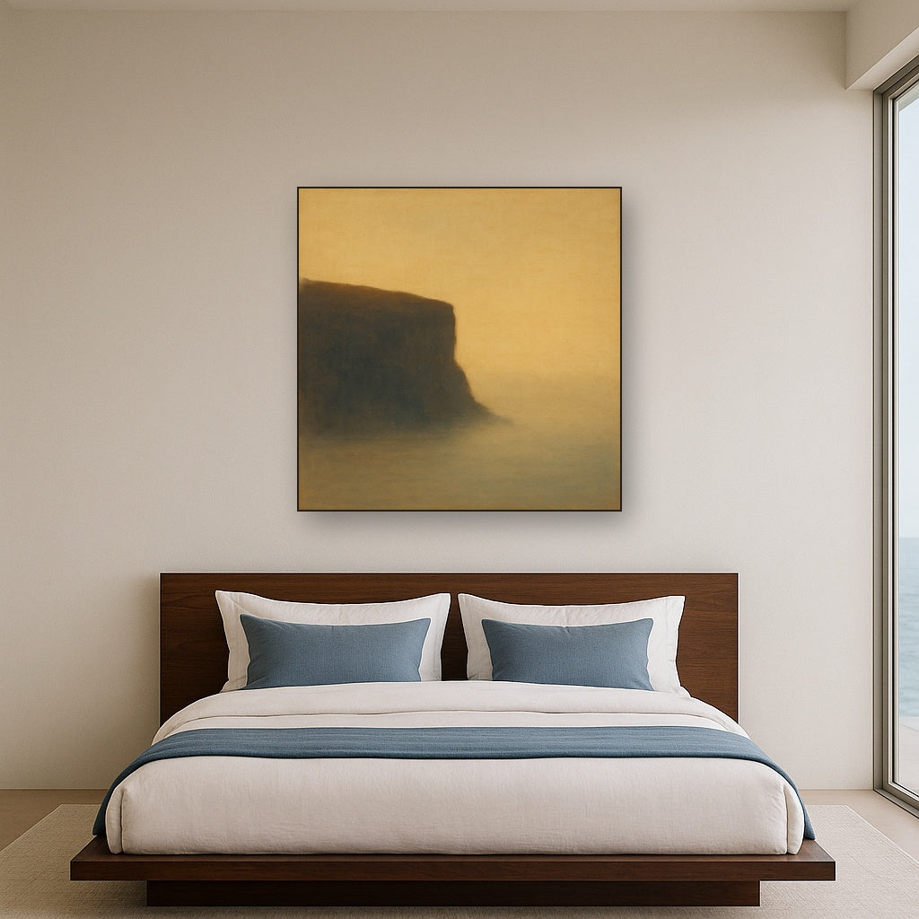 Solitary Headland in Fog No. 9 - Modern Fine Art Oil Painting - View 3