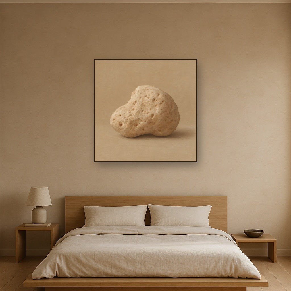Zen Stone & Warm Grey Void No. 5 - Modern Fine Art Oil Painting - View 3