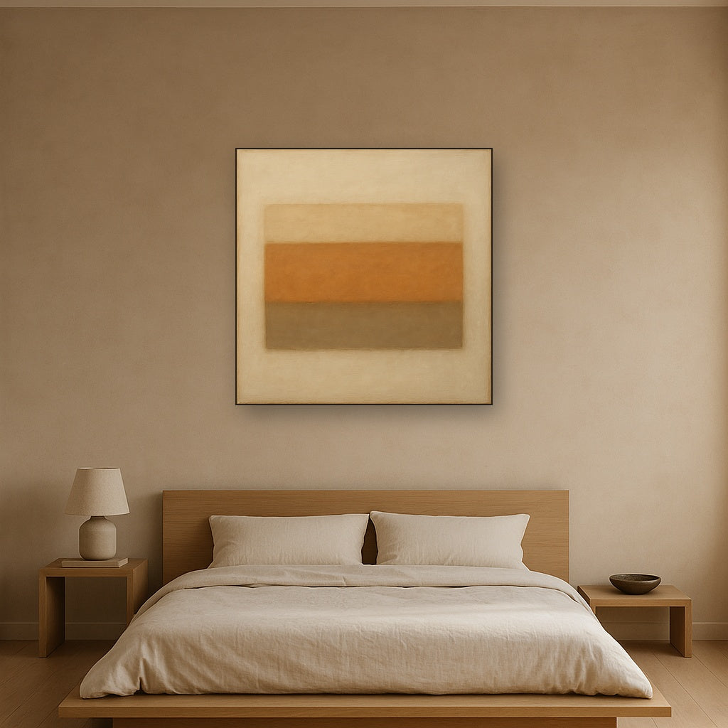 Aged Plaster & Sand Horizon No. 2 - Modern Fine Art Oil Painting - View 3