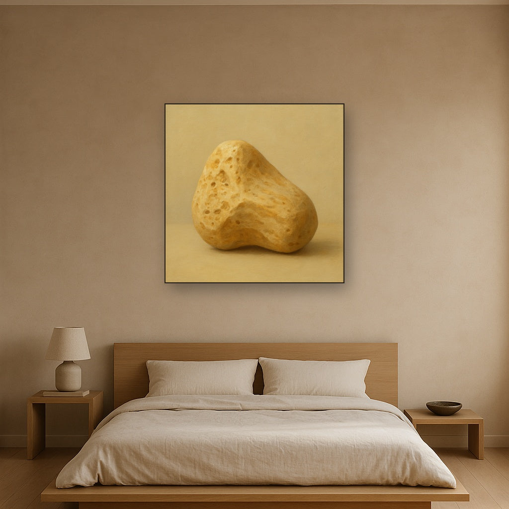Zen Stone & Warm Grey Void No. 5 - Modern Fine Art Oil Painting - View 3