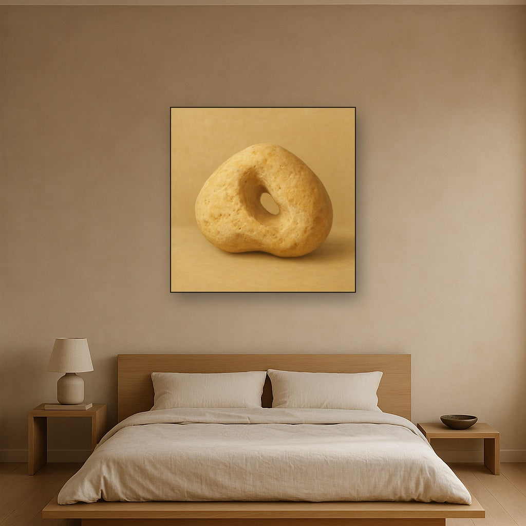 Zen Stone & Warm Grey Void No. 5 - Modern Fine Art Oil Painting - View 3