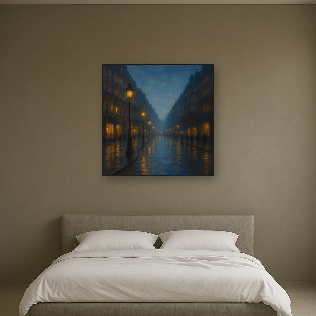 Rainy Parisian Boulevard at Twilight No. 30 Oil Painting - View 3