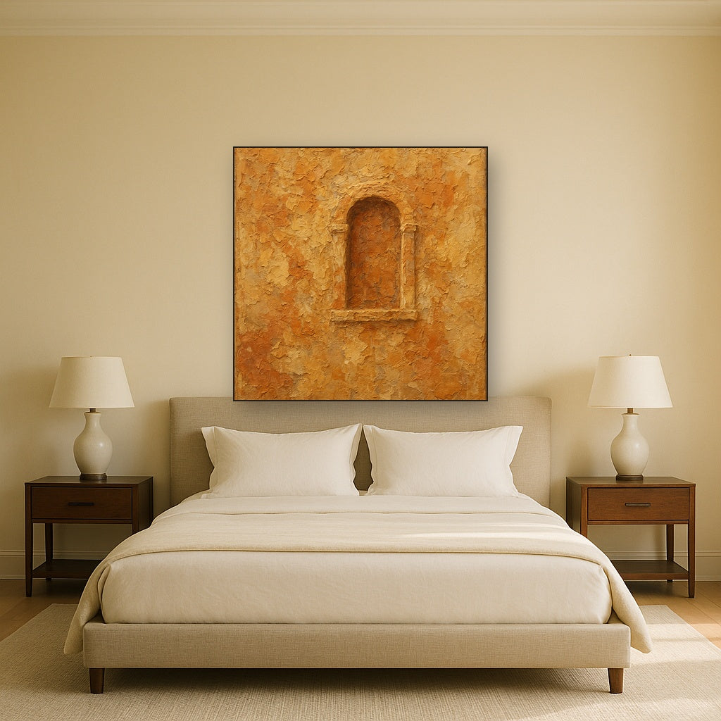 Tuscan Stucco Relic Heavy Texture Oil Painting - View 3