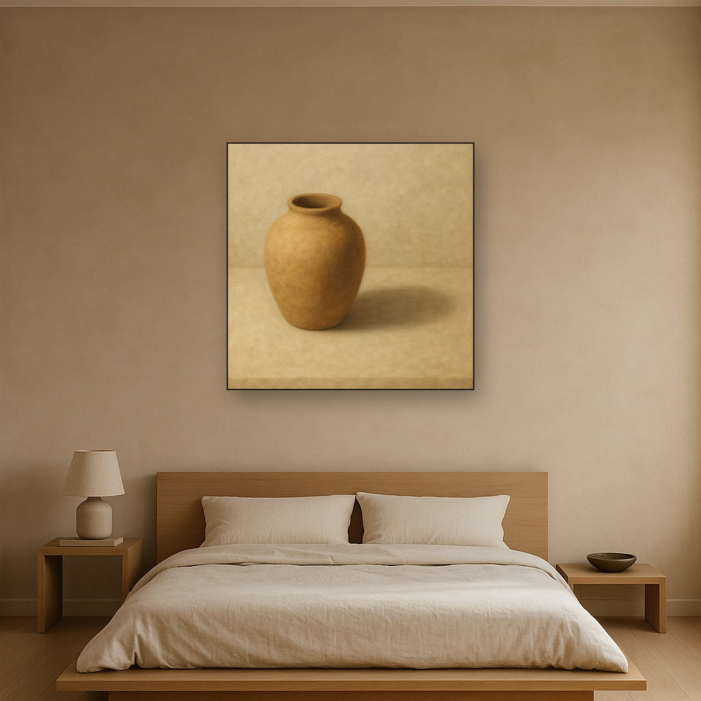 Organic Clay Vessel & Solitary Shadow No. 23 Oil Painting - View 3