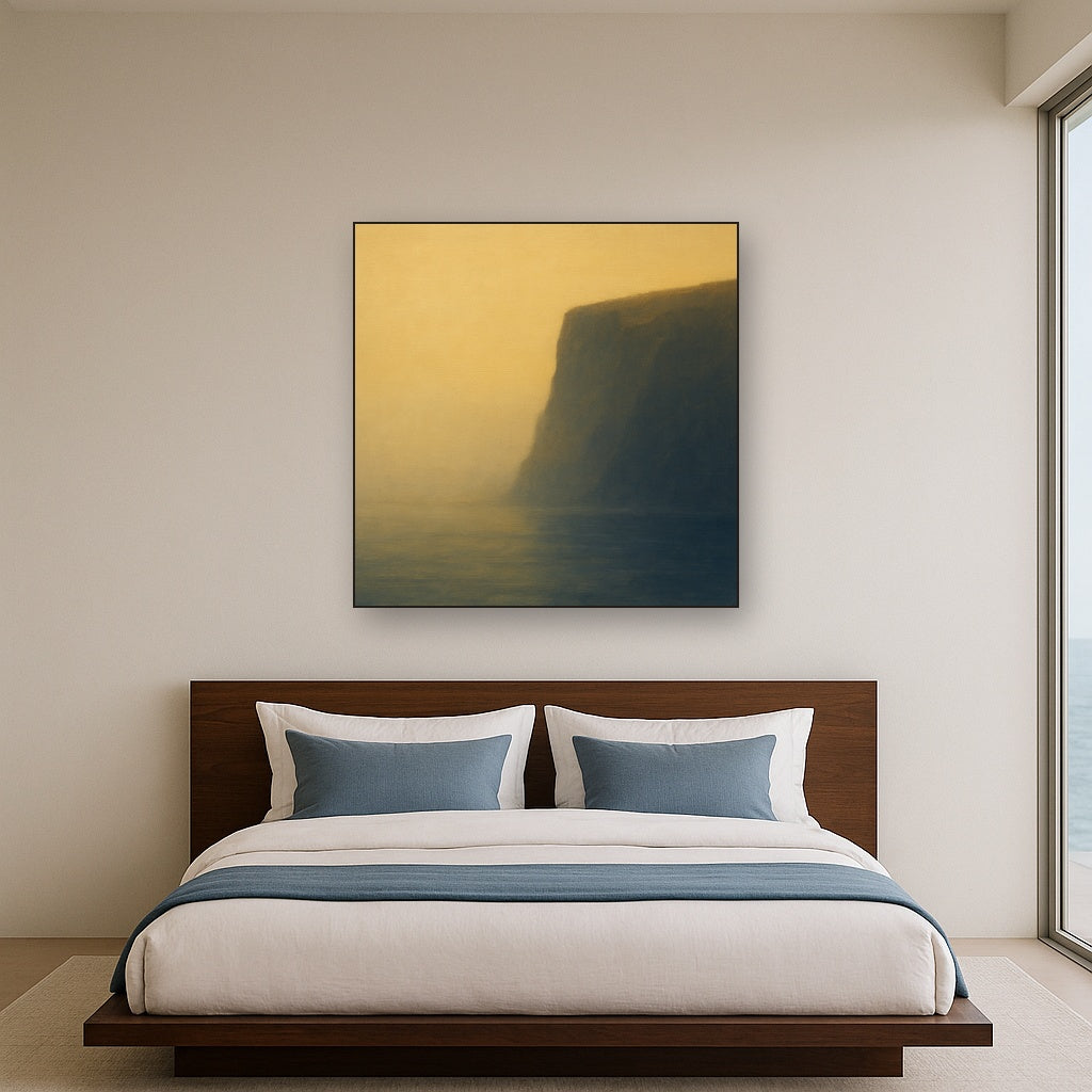 Solitary Headland in Fog No. 9 - Modern Fine Art Oil Painting - View 3